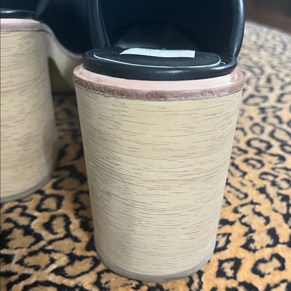 Dolce Vita Black Leather Mules with Tan Sole - Picture 10 of 14